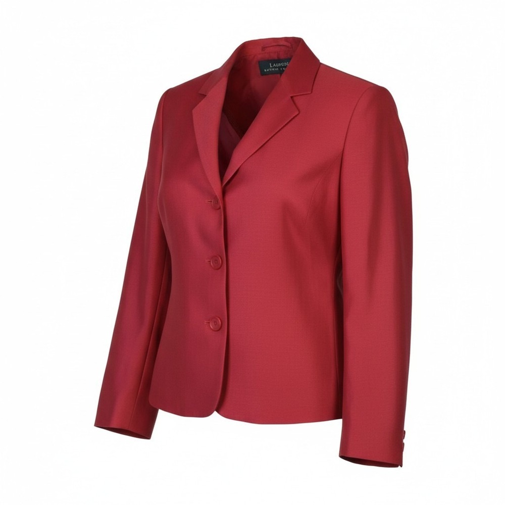 Lauren Ralph Lauren SZ 6 Vintage 100% Silk Red 3 Button Holiday Lagenlook Blazer